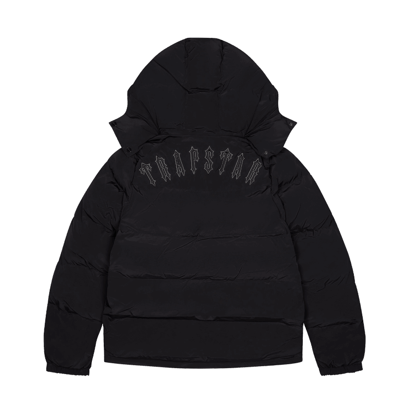 Trapstar Irongate Detachable Hooded Puffer Jacket - Blackout Edition