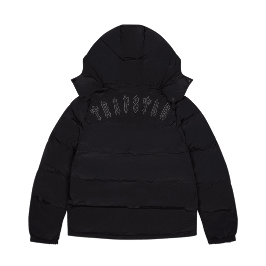 Trapstar Irongate Detachable Hooded Puffer Jacket - Blackout Edition