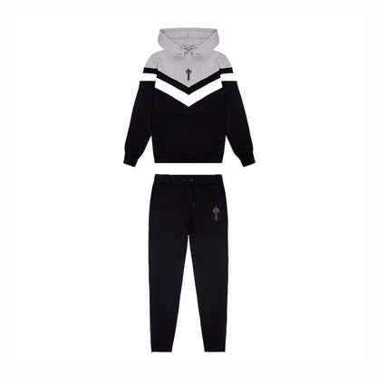 Trapstar V-Stripe Tracksuit - Black / White / Marl Grey