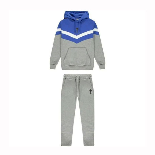 Trapstar V-Stripe Tracksuit - Cobalt Blue/Marl Grey/White